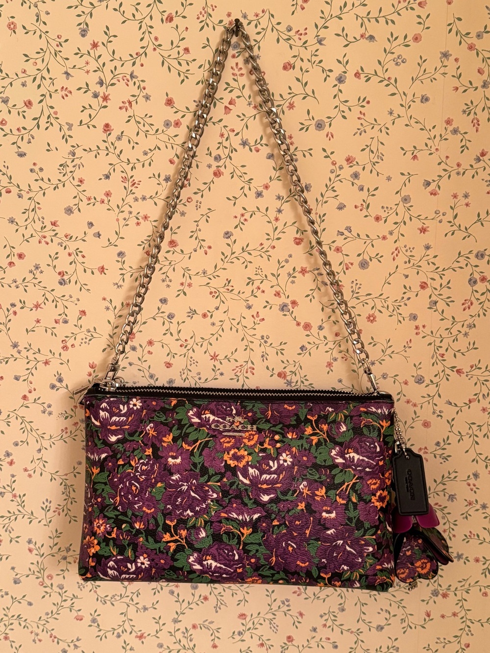 Coach Lyla Crossbody Bag with Matching Tea Rose Charm